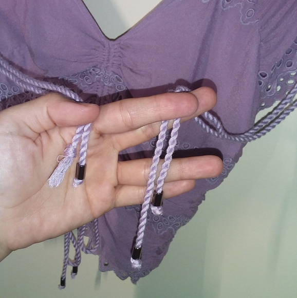 Free people Cecilia corset crop top blouse lilac berry - Picture 6 of 15